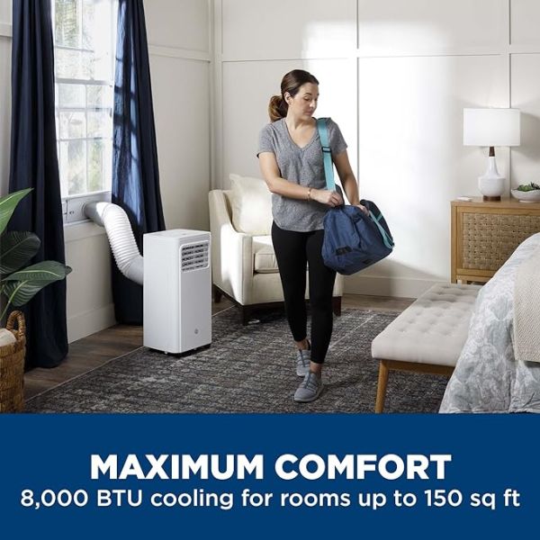 GE 8,000 BTU Portable Air Conditioner for Small Rooms