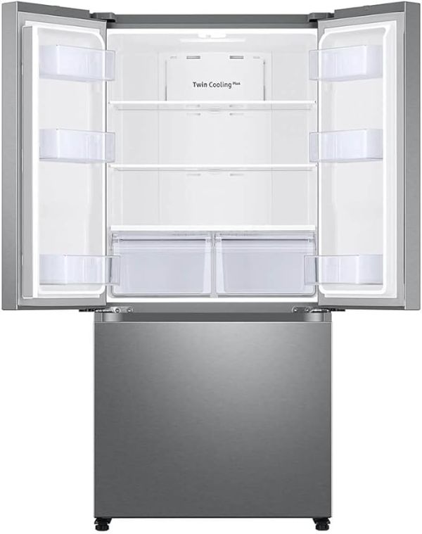 SAMSUNG RF18A5101SR 18 cu. ft. Smart Counter Depth 3-Door French Door Refrigerator in Stainless Steel